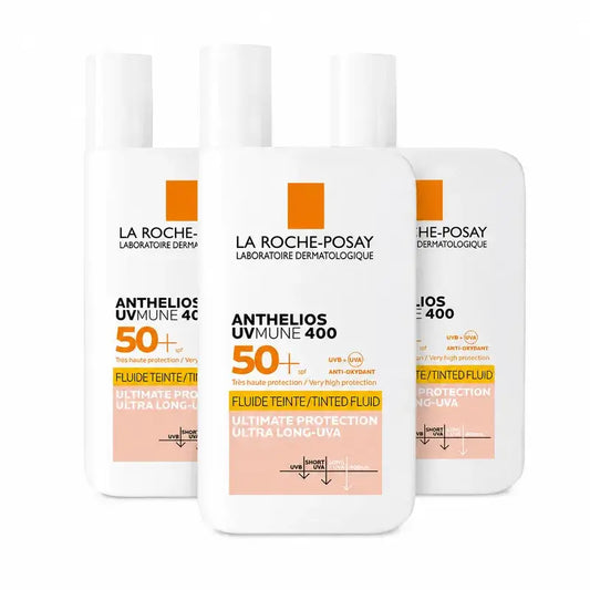 La Roche Posay Anthelios UVMune 400 SPF50+ Coloured Fluid, Pack 3 x 50 ml