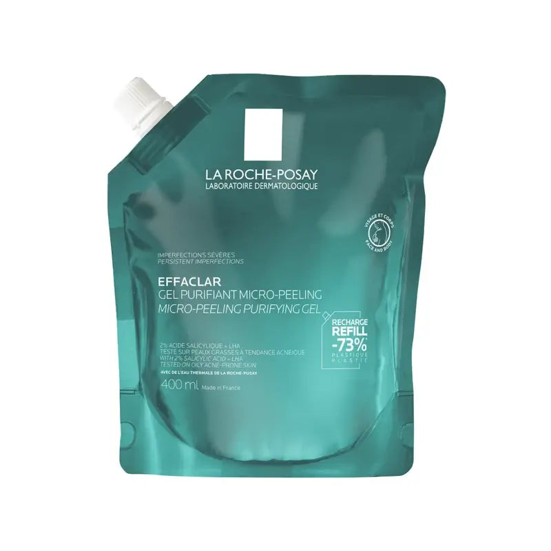 La Roche-Posay Effaclar Gel micro-exfoliant, recharge écologique, 400 ml