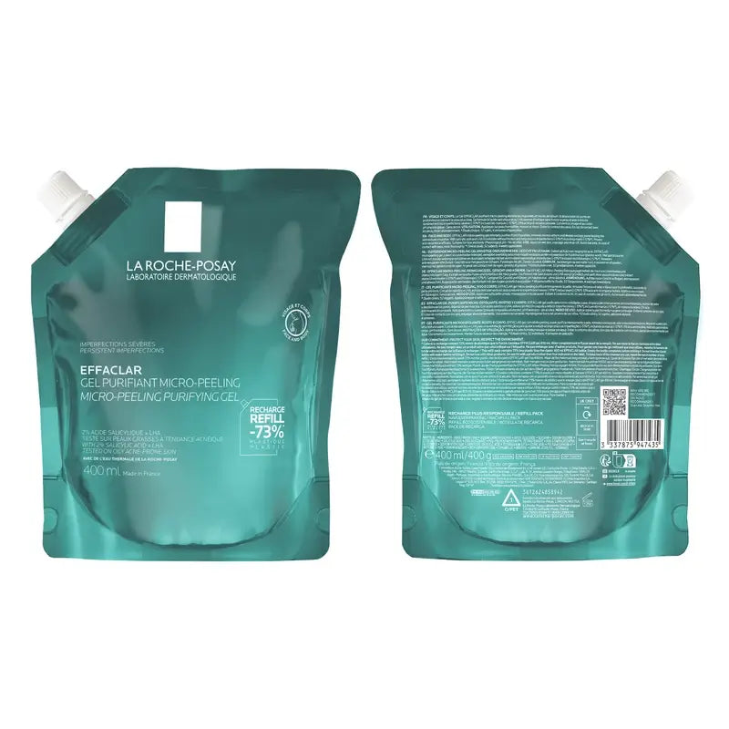 La Roche-Posay Effaclar Gel micro-exfoliant, recharge écologique, 400 ml