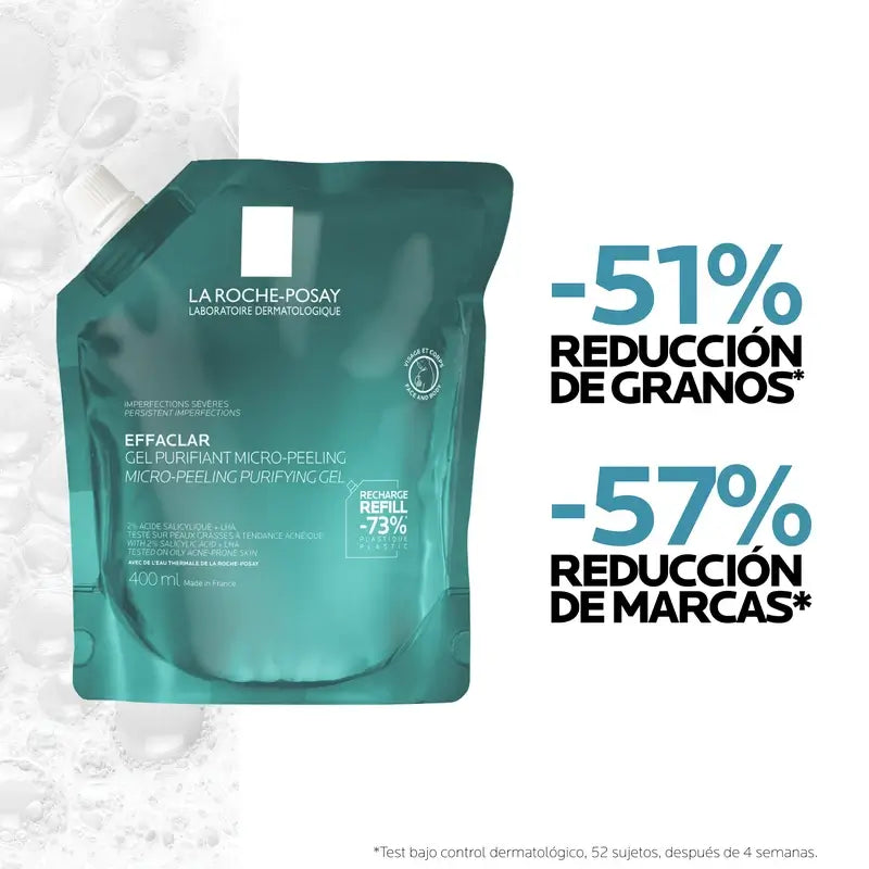 La Roche-Posay Effaclar Gel micro-exfoliant, recharge écologique, 400 ml