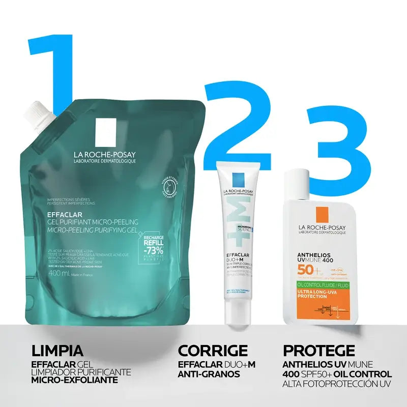 La Roche-Posay Effaclar Gel micro-exfoliant, recharge écologique, 400 ml