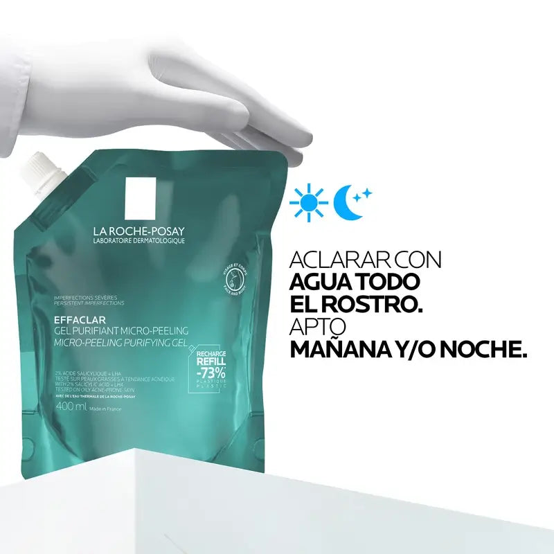 La Roche-Posay Effaclar Gel micro-exfoliant, recharge écologique, 400 ml