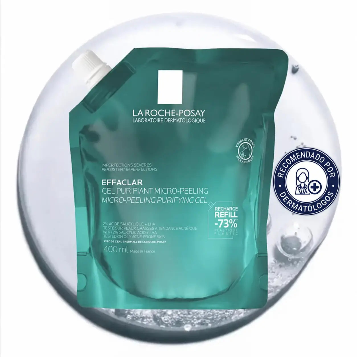 La Roche-Posay Effaclar Gel micro-exfoliant, recharge écologique, 400 ml