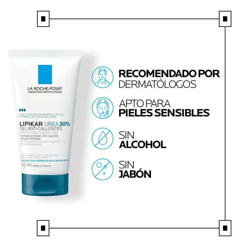 La Roche Posay Lipikar Urea Gel 30% - Gel hydratant à l'urée, 50 ml