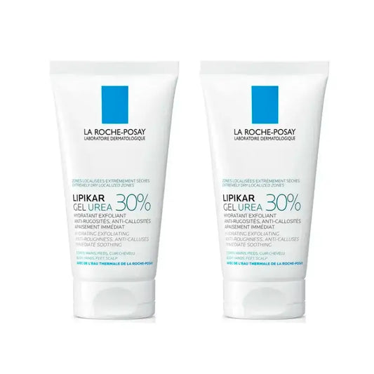 La Roche Posay Lipikar Gel Urée 30% - Gel Hydratant à l'Urée, Pack 2 x 50 ml