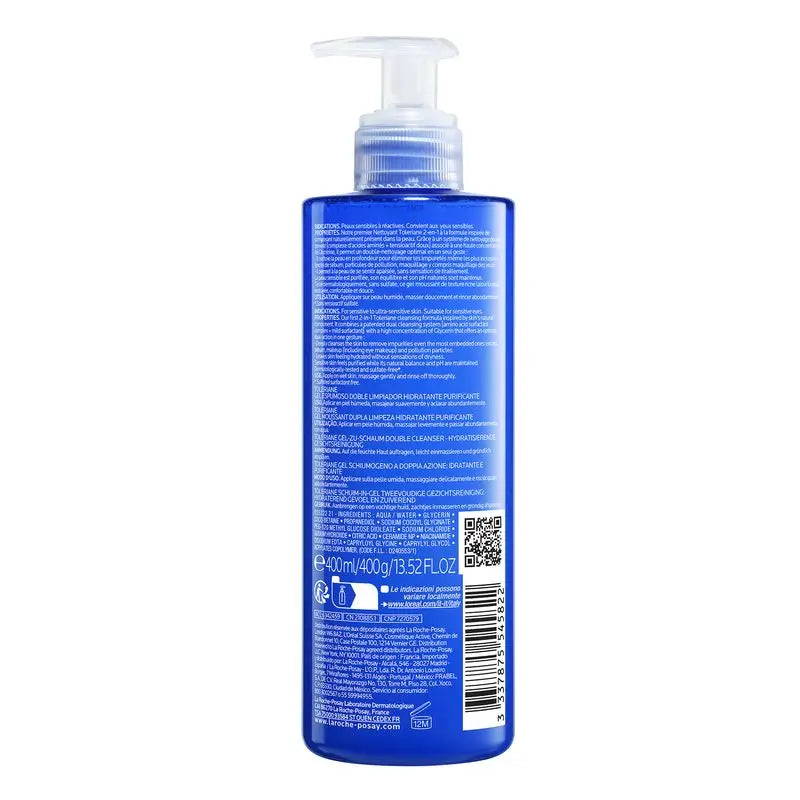La Roche Posay Toleriane Gel Nettoyant Doublement Moussant, 400 ml