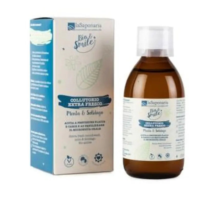 La Saponaria Mouthwash Extra Fresh Mint-Solidago 250Ml.