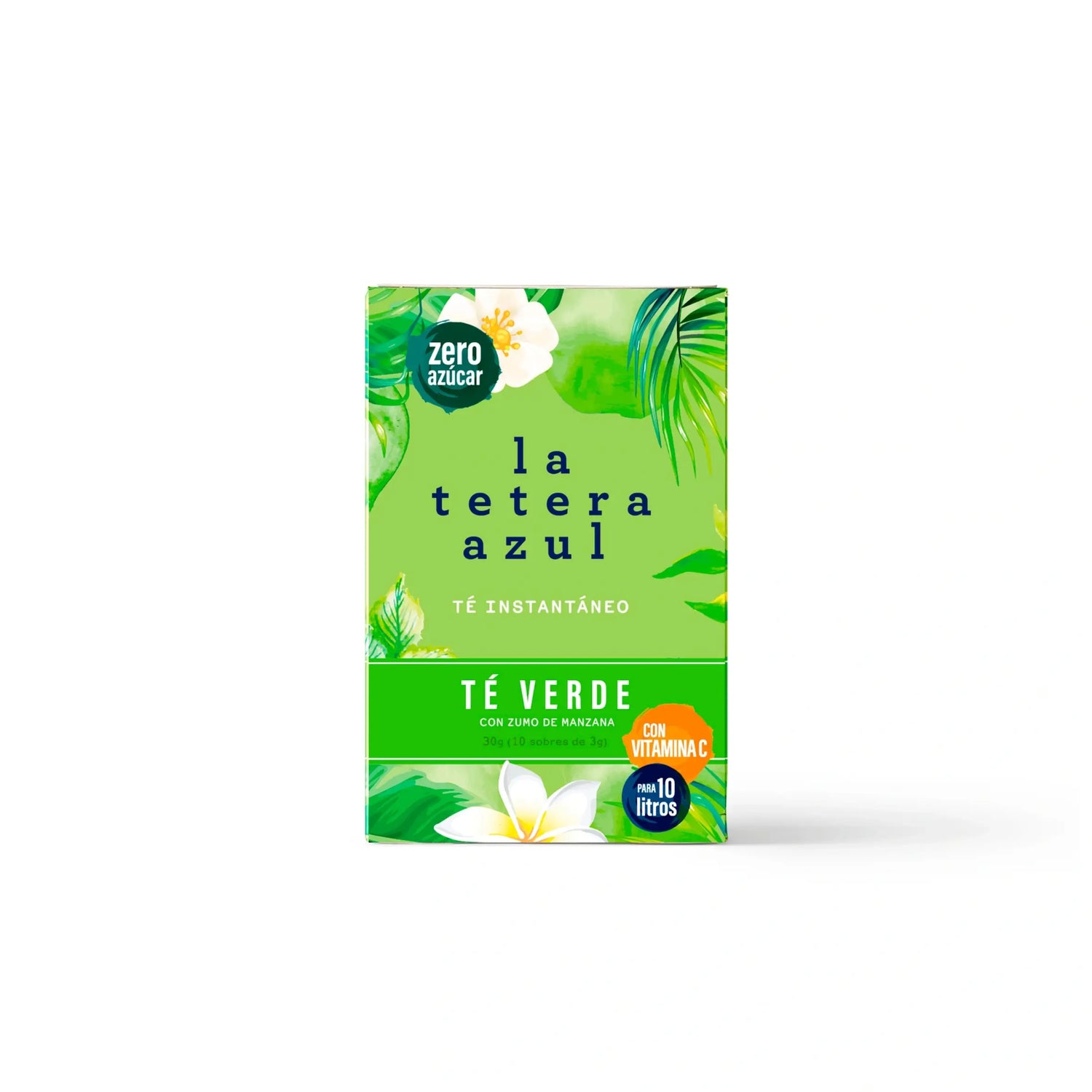 La Tetera Azul Cold Green Tea Apple Flavour. Poudre pour infusion à froid, boîte de 10 sachets.