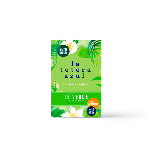 La Tetera Azul Cold Green Tea Apple Flavour. Poudre pour infusion à froid, boîte de 10 sachets.