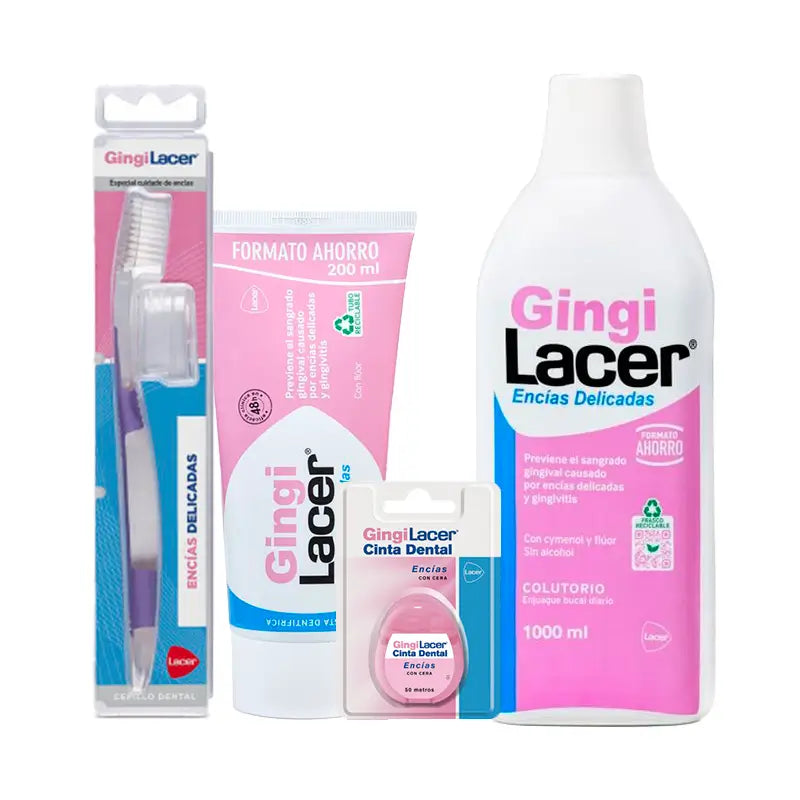 Lacer Gingilacer Pack (Mouthwash + Toothpaste + Dental Floss + Toothbrush)