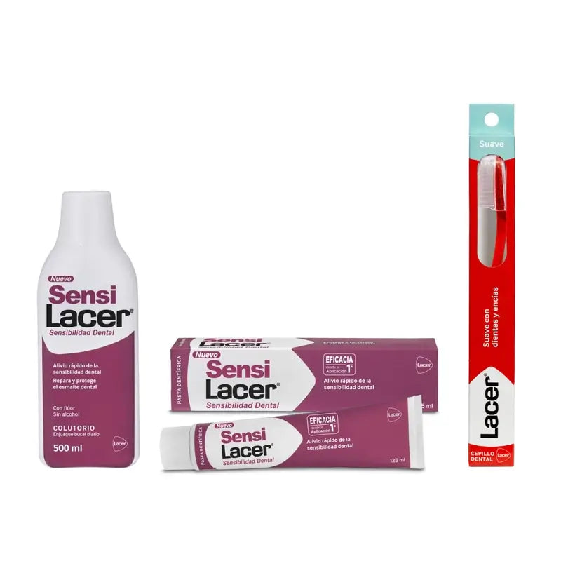 Lacer Sensilacer Sensitive Teeth Pack (bain de bouche + dentifrice + brosse à dents)