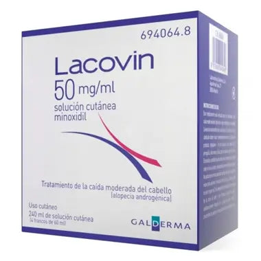 Lacovin 50 mg/ ml Minoxidil Cutaneous Solution 4 Vials x 60 ml