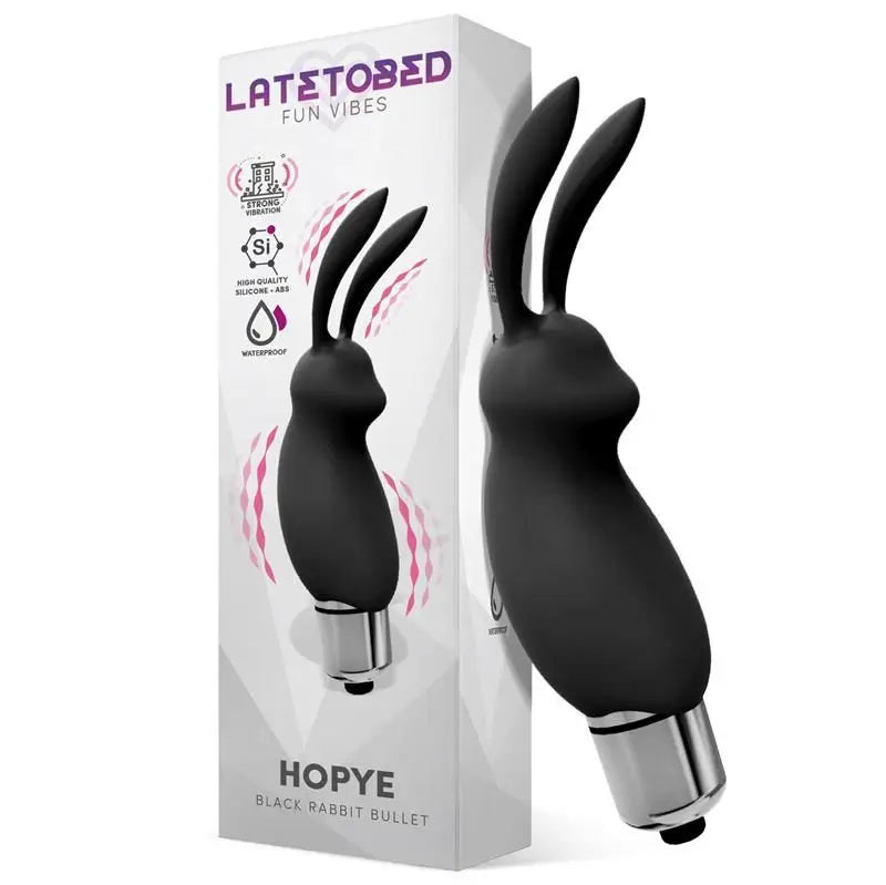 Latetobed Silicone Bunny Vibrating Bullet Black