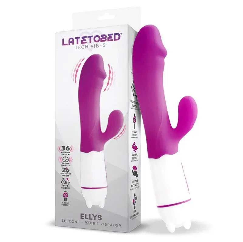 Latetobed Ellys Vibrator Usb 36 Functions Silicone Purple