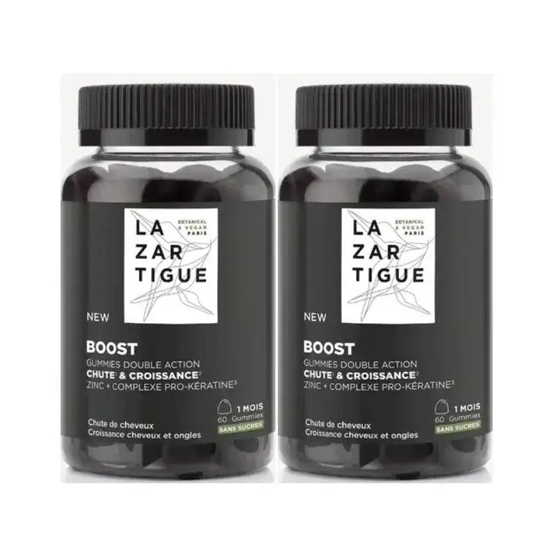 Lazartigue Gummies Chute de cheveux, Pack 2 x 60 unités