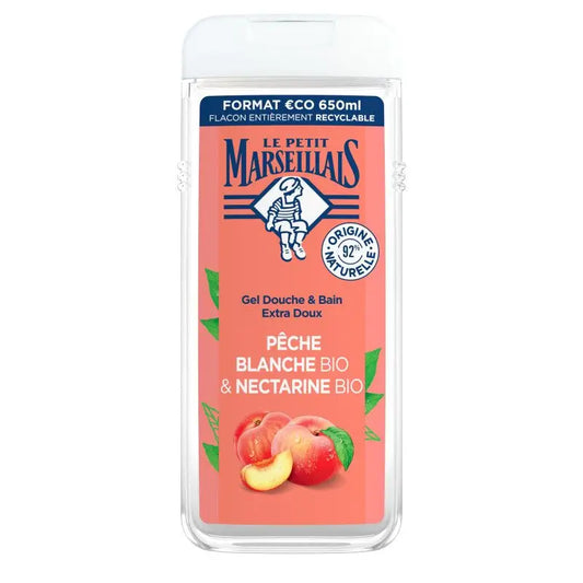 Le Petit Marseillais Extra Gentle Body Shower Gel, White Peach & Nectarine Bio , 650 ml