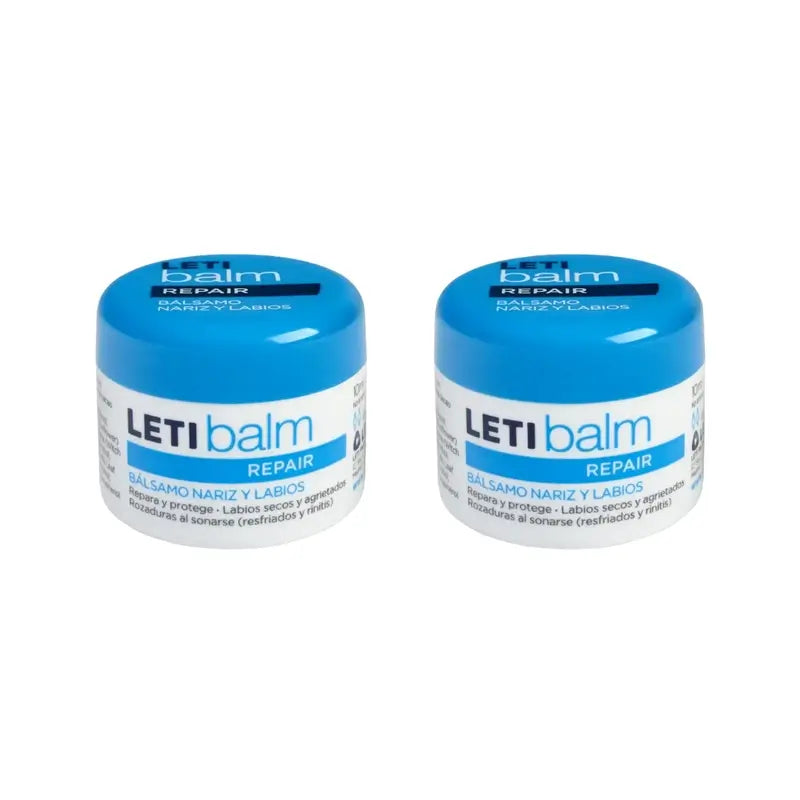 Letibalm Baume réparateur nez et lèvres, 2X10 Ml