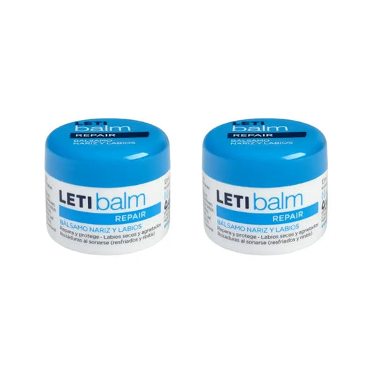 Letibalm Baume réparateur nez et lèvres, 2X10 Ml
