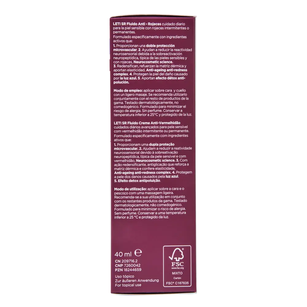 Leti SR Fluide anti-rougeurs, 40 ml