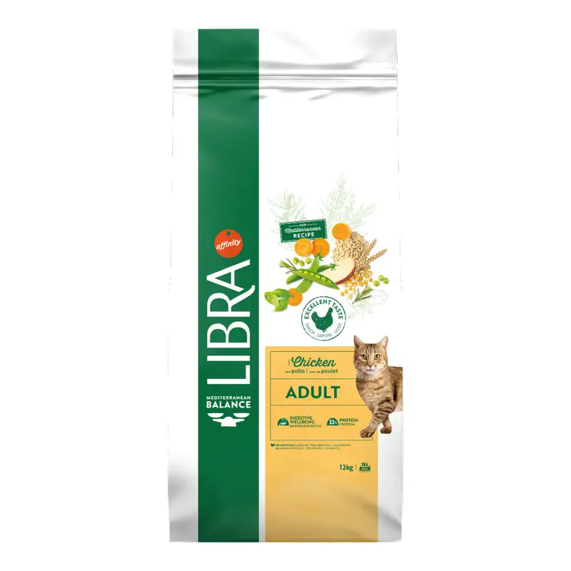 Libra - Croquettes pour chats, à la viande, gamme Premium, 12 kg