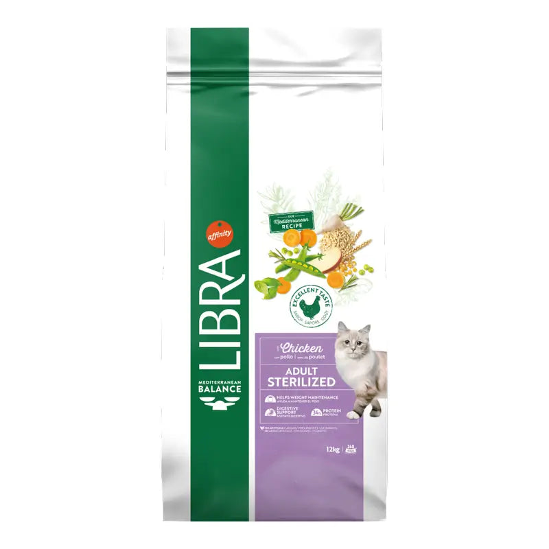 12 kg d'aliments pour chats « Libra », au poulet, gamme Premium