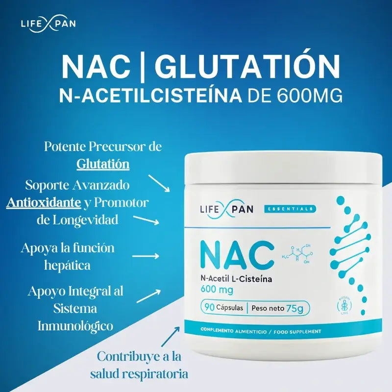 Lifexpan Nac 600 Mg N-Acétylcystéine , 90 gélules
