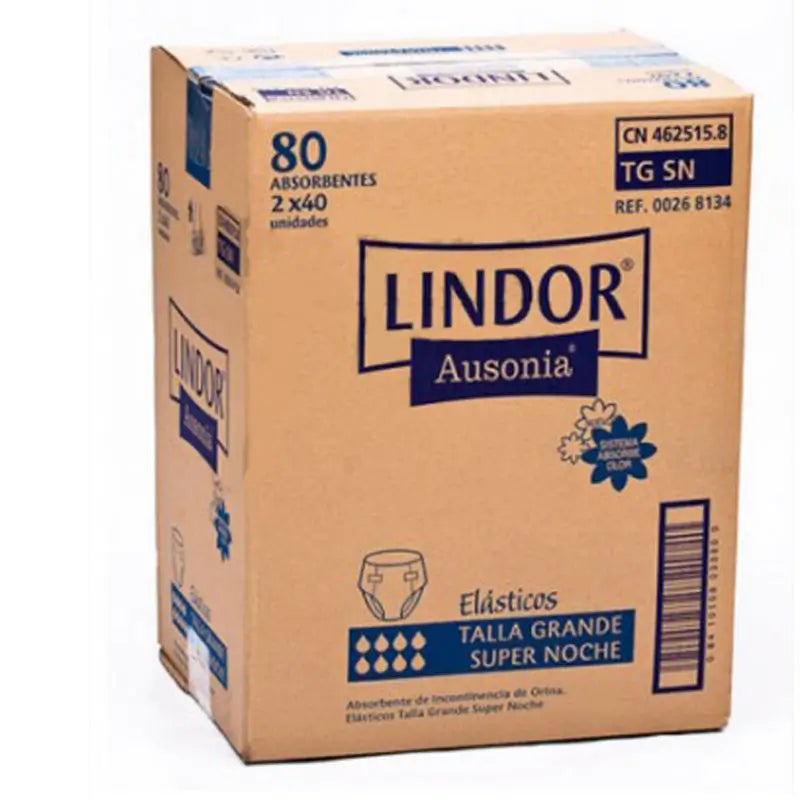 Lindor Super Night Nappies Large Size, 80 Pcs.