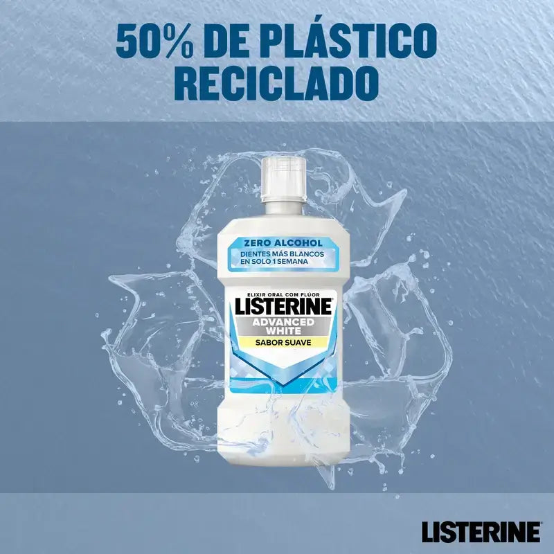 Rince-bouche Listerine Duplo, Advanced Whitening, sans alcool, menthe douce, 2 x 500 ml