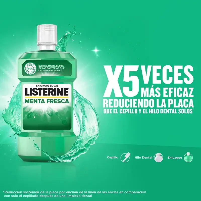 Listerine Duplo Bain de bouche à la menthe fraîche, 2 x 500 ml