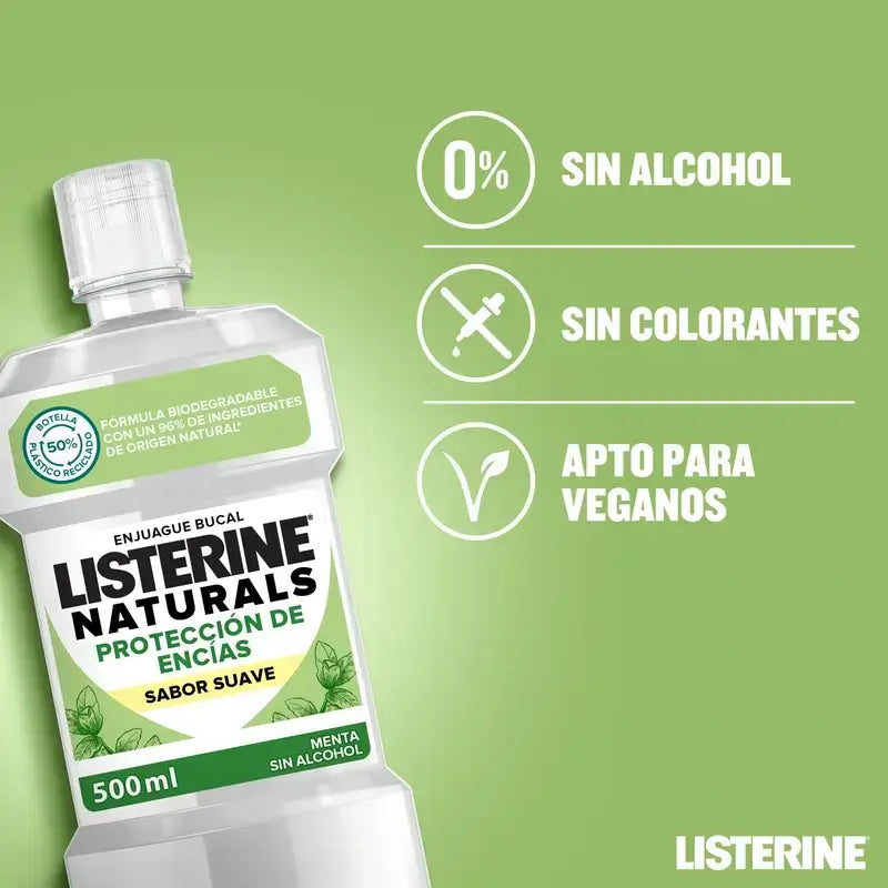 Listerine Duplo Naturals Bain de bouche gingival, 2 x 500 ml
