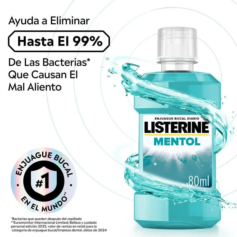Rince-bouche Listerine Menthol, 80 ml