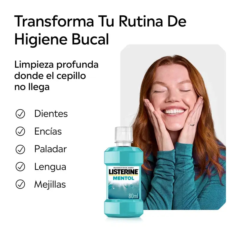 Rince-bouche Listerine Menthol, 80 ml