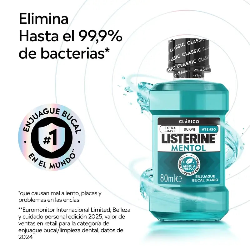 Rince-bouche Listerine Menthol, 80 ml
