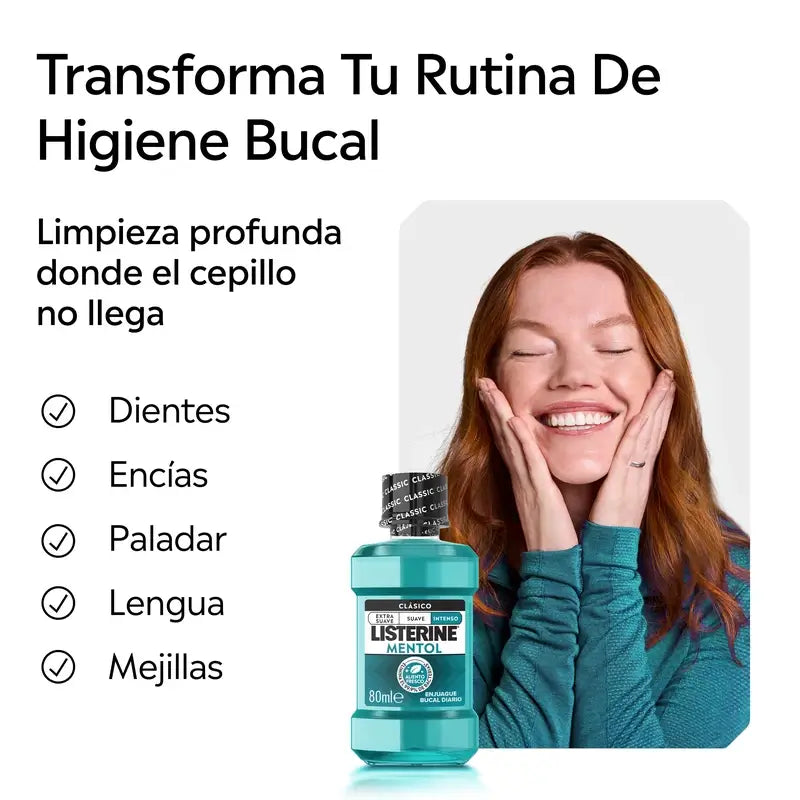 Rince-bouche Listerine Menthol, 80 ml