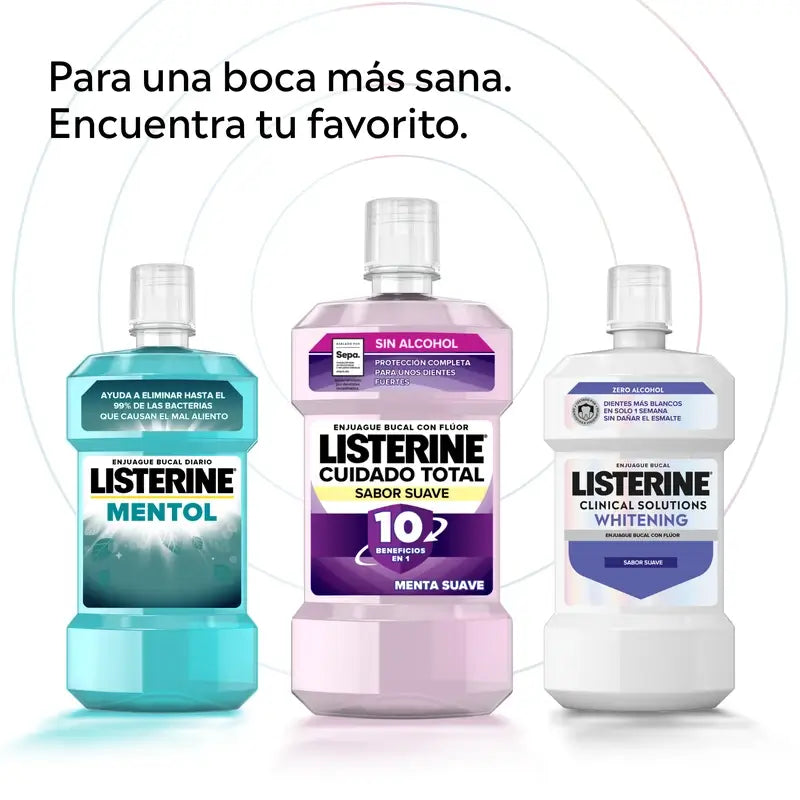 Rince-bouche Listerine, Advanced White avec blanchisseur, saveur menthe douce, sans alcool 2 X 1000ml Pack