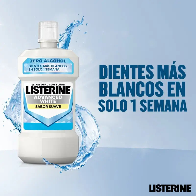 Rince-bouche Listerine, Advanced Whitening, sans alcool, menthe douce, 500ml