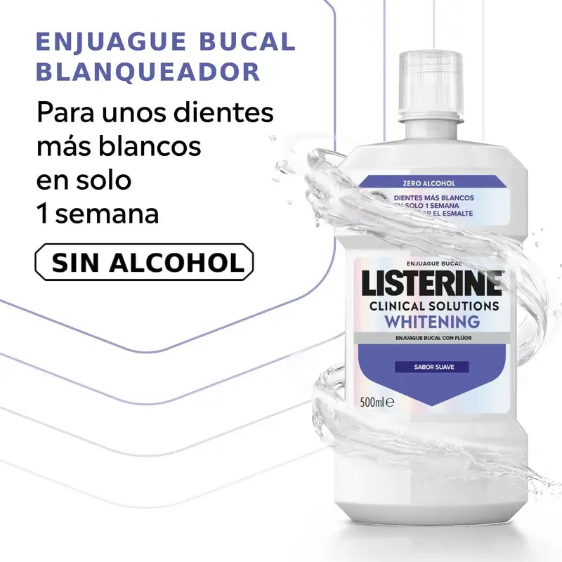 Rince-bouche Listerine, Advanced Whitening, sans alcool, menthe douce, 500ml