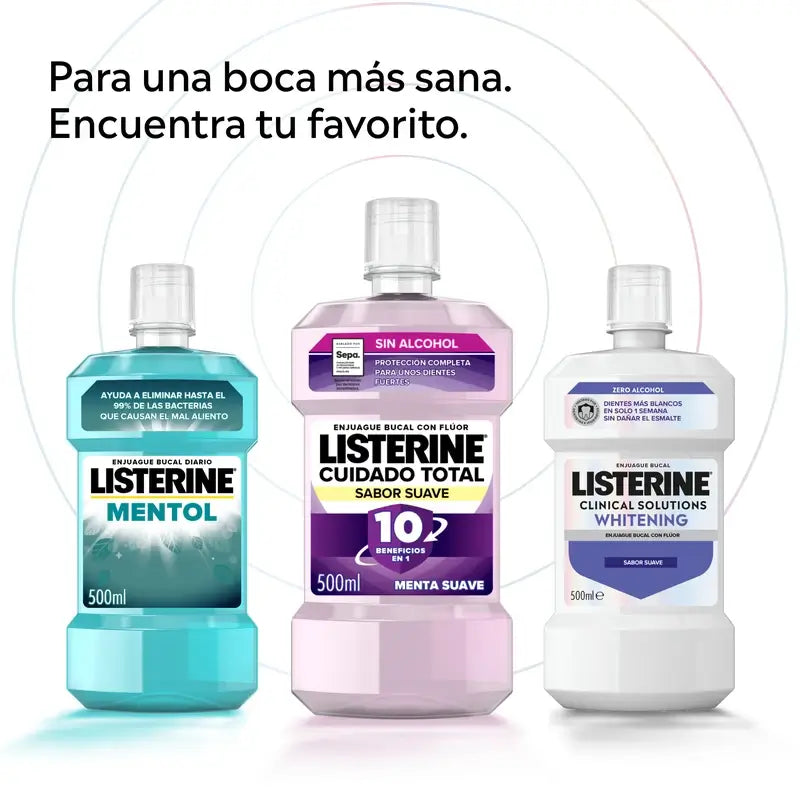 Rince-bouche Listerine, Advanced Whitening, sans alcool, menthe douce, 500ml