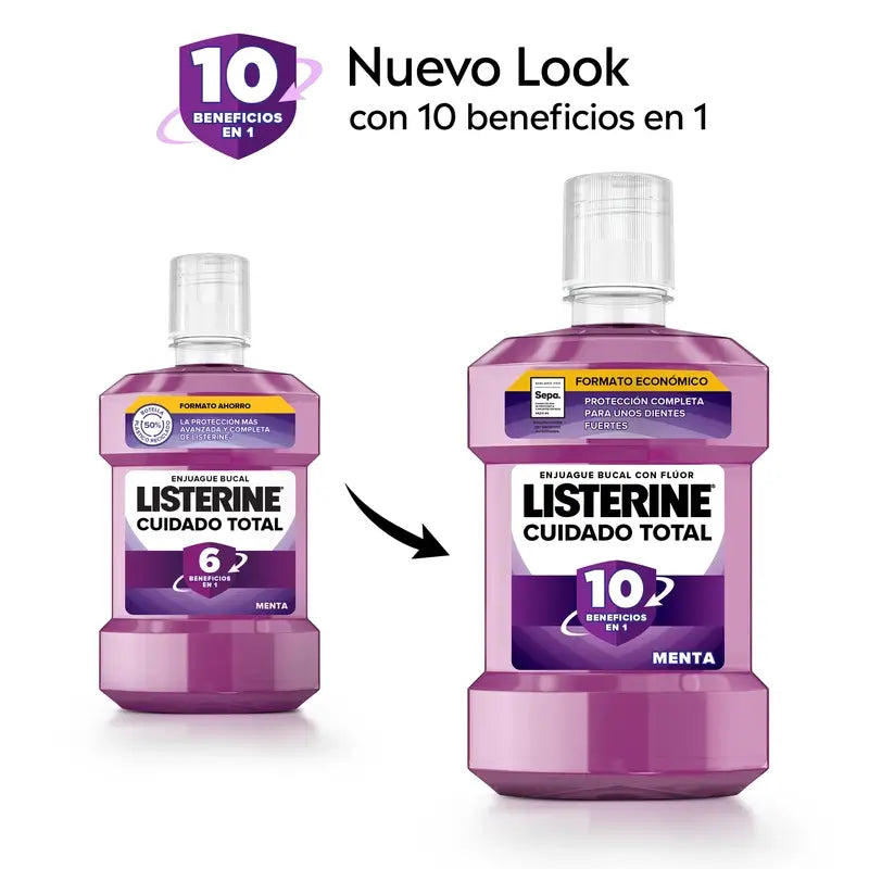 Rince-bouche Listerine Total Care Saveur Menthe, paquet de 2X1L