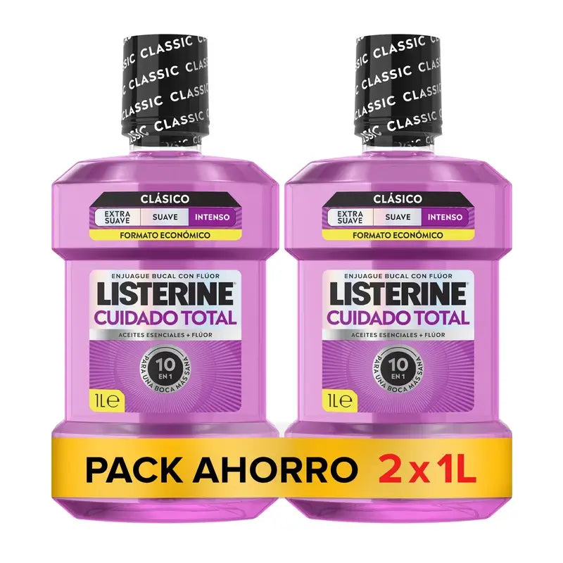 Rince-bouche Listerine Total Care Saveur Menthe, paquet de 2X1L