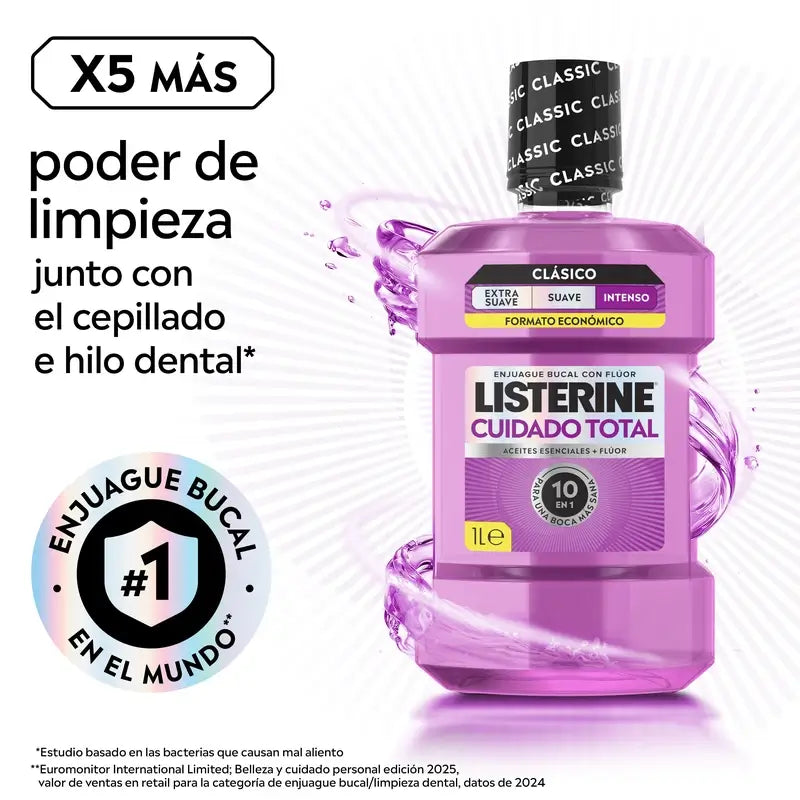 Rince-bouche Listerine Total Care Saveur Menthe, paquet de 2X1L