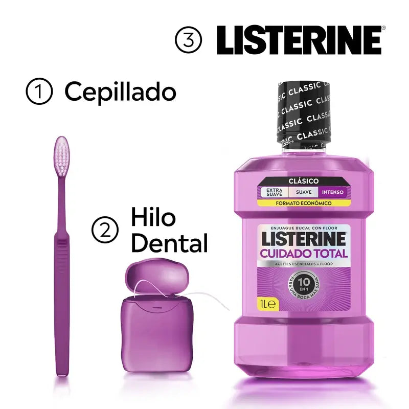 Rince-bouche Listerine Total Care Saveur Menthe, paquet de 2X1L