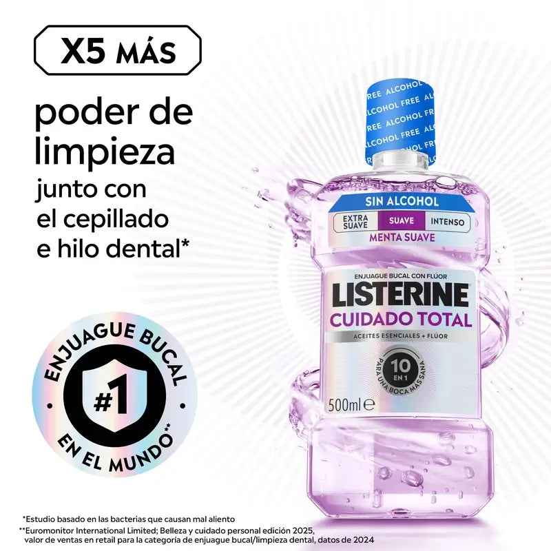 Rince-bouche sans alcool Listerine Total Care Mild Flavour, 500 ml