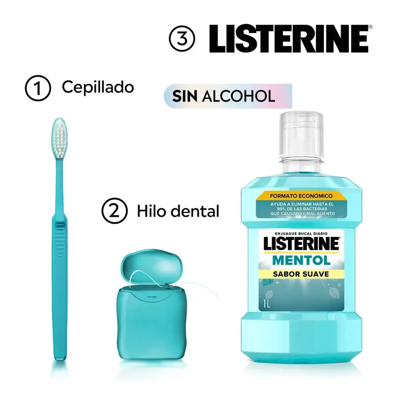 Listerine, bain de bouche au menthol, 1000 ml