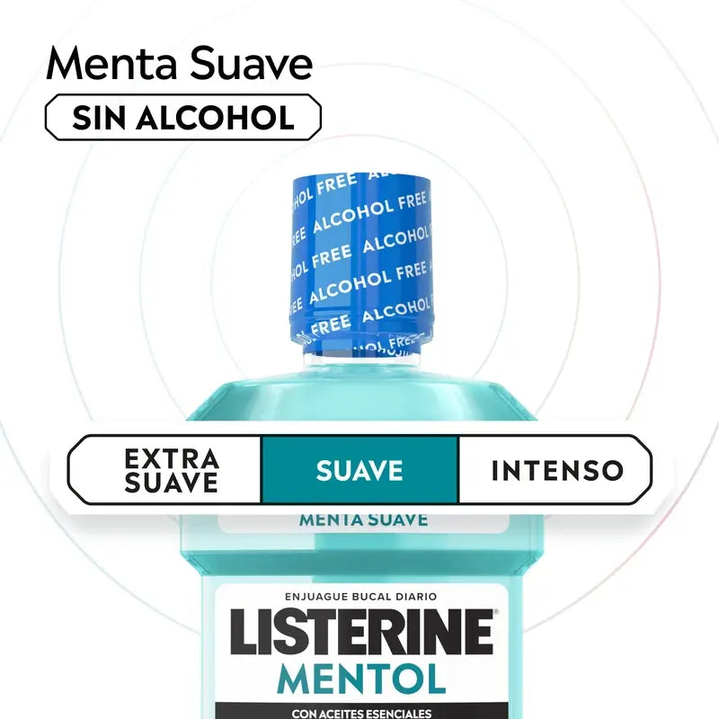 Rince-bouche Listerine, Menthol Doux, Doux, Sans alcool, Usage quotidien, 500ml