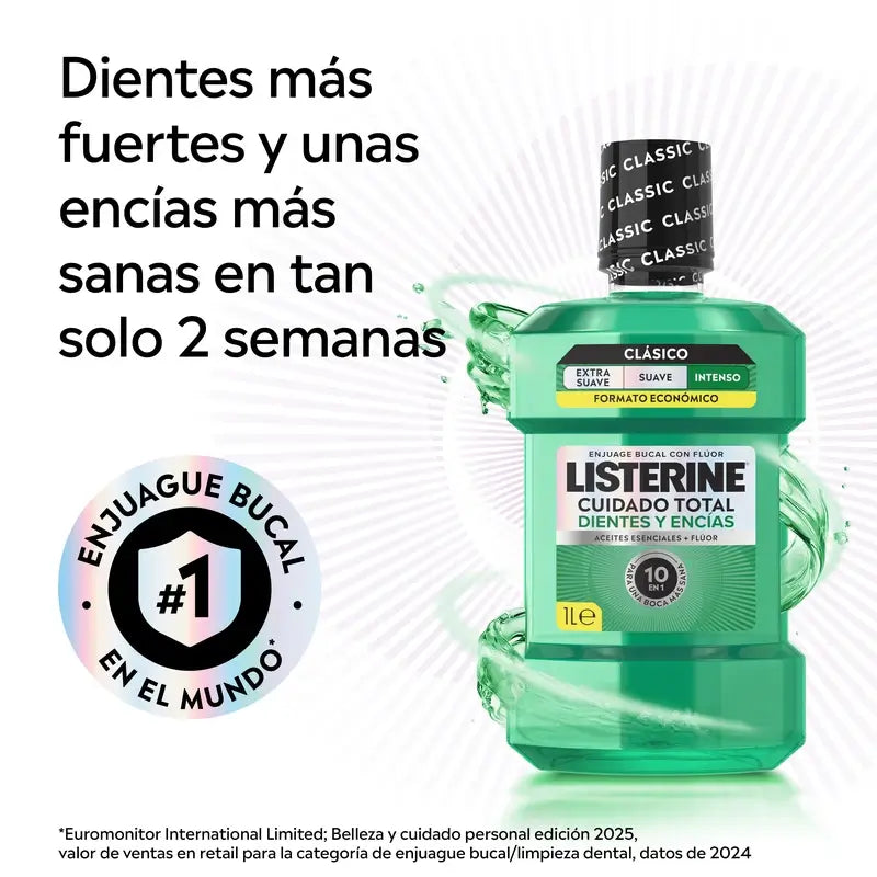 Rince-bouche Listerine pour la protection des dents et des gencives Menthe fraîche, 1L