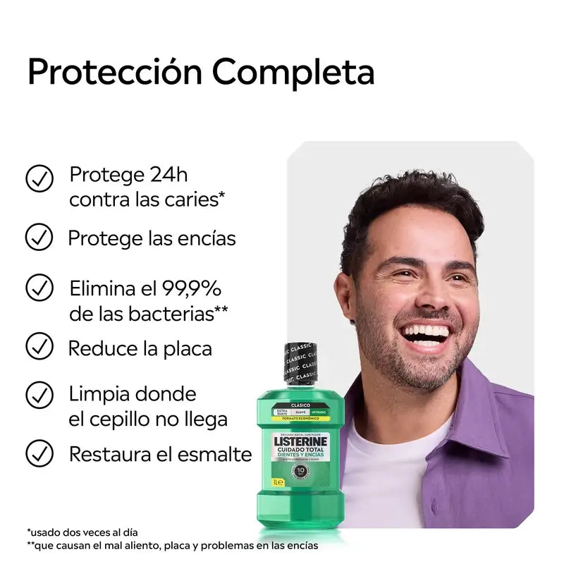 Rince-bouche Listerine pour la protection des dents et des gencives Menthe fraîche, 1L