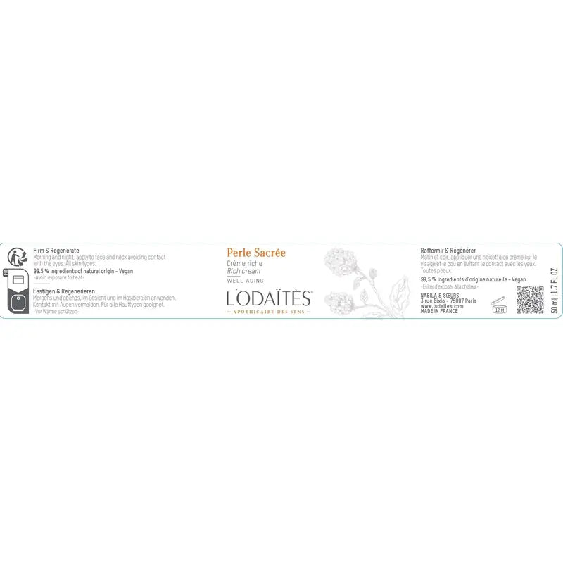 L'Odaïtès Facial Perle Sacré - Crème riche, 50 ml