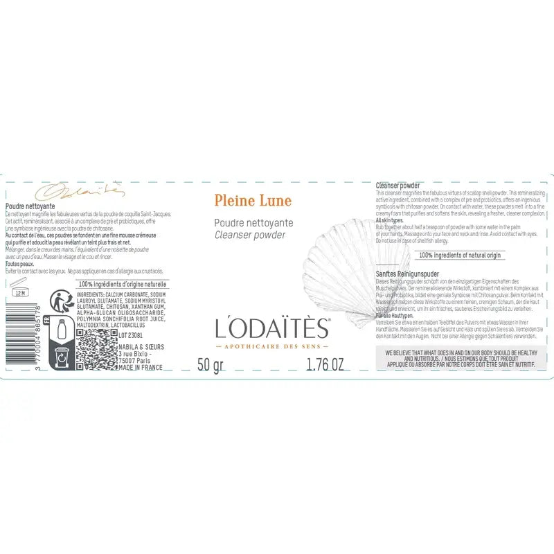 L'Odaïtès Facial Pleine Lune - Poudre nettoyante , 50 g