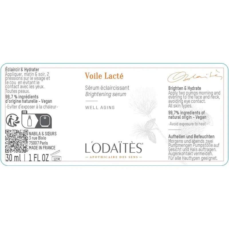 L'Odaïtès Facial Voile Lacté - Sérum illuminateur , 30 ml